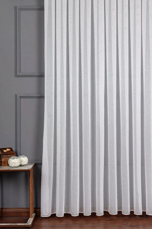 Taç Ince Örme Çelik 1x3 Sık Pile Tül Perde  - Extra Gramajlı Dökümlü - Kırışmaz Ütü Istemez 