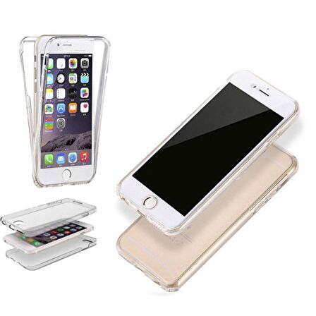 Gpack Apple iPhone 8 Kılıf Ön Arka Şeffaf Silikon Koruma