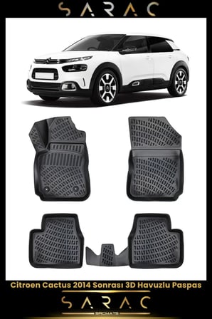 Citroen Cactus 2014 Model Araca Özel 3d Havuzlu Paspas
