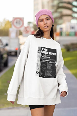 The Weeknd Starboy Dawn Fm Baskılı Unisex Oversize Sweatshirt