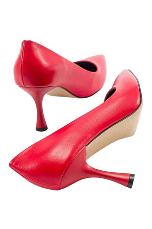 Kadın 8 cm Topuklu Ayakkabı KIRMIZI