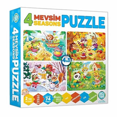 Circle Toys 12 + 16 + 20 + 24 Parça Puzzle: 4 Mevsim