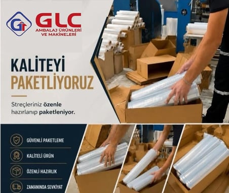 6 Adet(1 Koli) 17 Mikron 300 mt Palet Streç Film Alımına 1 Adet Streç Sarma Aparatı Hediye