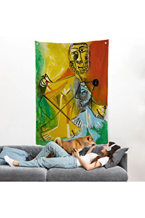 Pablo Picasso - Adam ve Çocuk Duvar Örtüsü - Homme et Enfant-7328