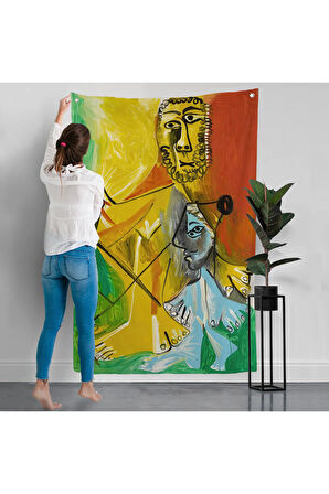 Pablo Picasso - Adam ve Çocuk Duvar Örtüsü - Homme et Enfant-7328