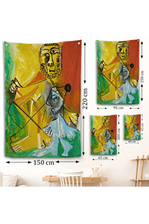 Pablo Picasso - Adam ve Çocuk Duvar Örtüsü - Homme et Enfant-7328