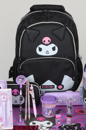 x Dekomus Lisanslı Kuromi Dark Delight Collection Full Kırtasiye Seti Okul ve Kalem Çantası,Beslenme Kabı,Matara