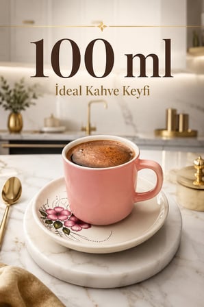 Seramik 12 Parça 6 Kişilik Türk Kahvesi Fincan Takımı 100 ml Kahve Seti