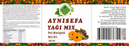 Aynısefa Yağı Mix (Pot Marigold Oil) 100 Ml.