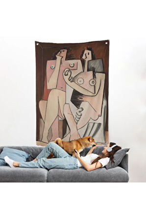 Pablo Picasso - Adam ve Kadın Soyut Duvar Örtüsü - Homme et Femme-7329