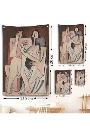 Pablo Picasso - Adam ve Kadın Soyut Duvar Örtüsü - Homme et Femme-7329