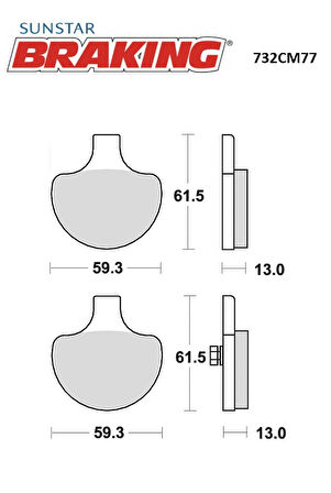 SİNTERLİ ÖN FREN BALATASI / HARLEY D. / XLH 883 SPORTSTER / 883cc / ÖN  / 1990-1991-1992-1993-1994-1995-1996-1997-1998-1999-2000-2001-2002-2003-2004-2005-2006