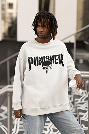 Punisher Yazılı Unisex Oversize Sweatshirt