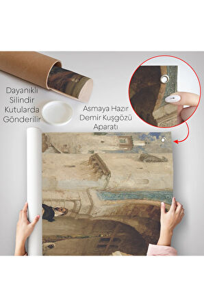 Henri Émilien Rousseau - Saraydan Ayrılan Süvari Duvar Örtüsü - Horseman leaving à palace-7330