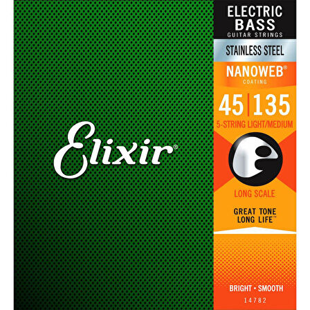 Elixir 45-135 Nanoweb 5 Telli Bas Tel Seti (14782)