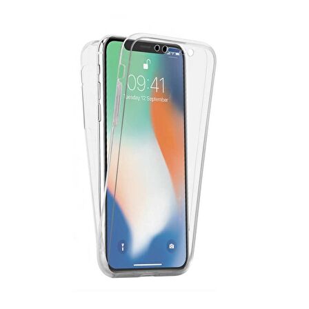 Gpack Apple iPhone Xs Kılıf Ön Arka Şeffaf Silikon Koruma