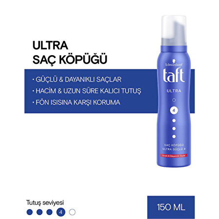 Taft Saç Köpüğü Ultra No: 4 Strengthened Hair 150 ml