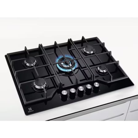 Electrolux KGG75362K Ankastre Cam Ocak, Siyah Renk, 75 cm