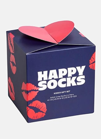 Happy Socks Lacivert Erkek Desenli Çorap 2-Pack Valentine’s Socks Gift Set