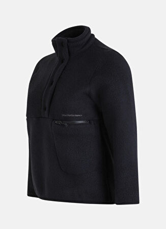 Siyah Kadın Dik Yaka Polar Sweatshırt G78130100_W Fleece Snap T-Neck