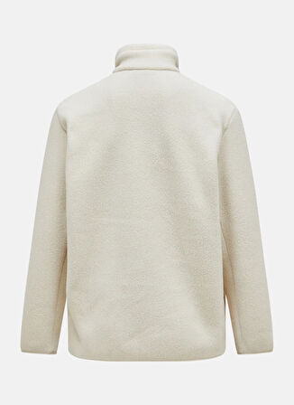M Fleece Snap T-Neck-SAND FOG Krem Fermuarlı Yaka Normal Kalıp Erkek Polar Sweatshırt