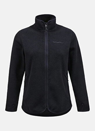 Peak Performance Siyah Düz Kadın Polar Sweatshırt W Pile Zip Jacket-BLACK