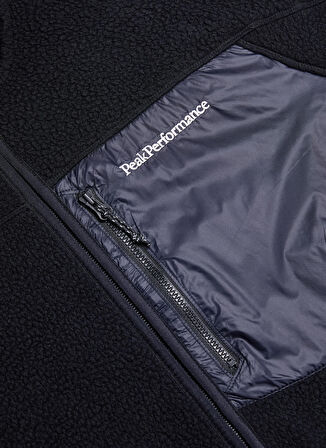 Peak Performance Düz Siyah Erkek Polar Sweatshırt G79711030_M Pile Zip Jacket