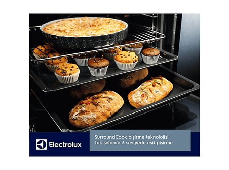 ELECTROLUX EOD5H70Z 500 Serisi SurroundCook SteamBake Buhar İlaveli 72 L Ankastre Fırın Siyah
