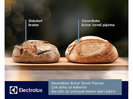ELECTROLUX KODEF70X SteamBake Buhar İlaveli Katalitik Temizlemeli 72 L XXL Dekorlu Siyah Cam Ankastre Fırın