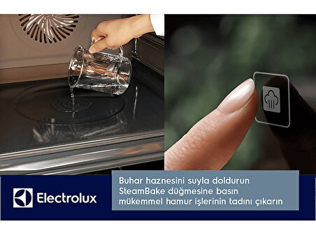 ELECTROLUX KODEF70X SteamBake Buhar İlaveli Katalitik Temizlemeli 72 L XXL Dekorlu Siyah Cam Ankastre Fırın