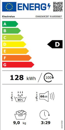 ELECTROLUX EW6D69CBT 9 KG BEYAZ KURUTMA MAKİNESİ