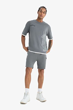 DeFactoFit NBA Brooklyn Nets Oversize Geniş Kalıp Bisiklet Yaka Kısa Kollu Tişört D8610AX25SPGR311