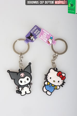 x Dekomus Lisanslı Hello Kitty & Kuromi Zincir Anahtarlık Seti