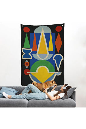 Auguste Herbin - Kompozisyon Çiçek Meyve Duvar Örtüsü-7335