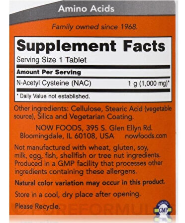 NOW Foods, NAC, 1,000 mg, 120 Tablet