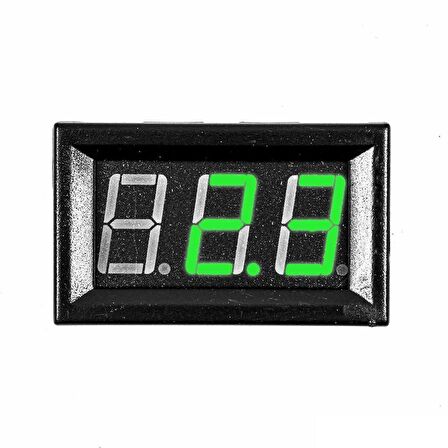 0.56 inç 3.5-30V 2 Kablolu DC Yeşil Voltmetre