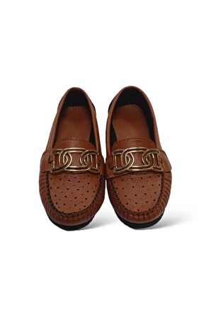 Kadın Toka Detaylı Günlük Babet Ayakkabı TABA