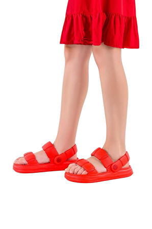 Plaj Havuz Hafif Rahat Kadın Sandalet KIRMIZI