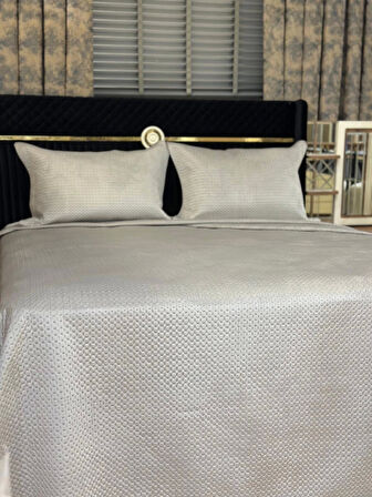 NİVEMESHOME YATAK ÖTÜSÜ ÇİFT KİŞİLİK 240X260 GRİ TOSKANA
