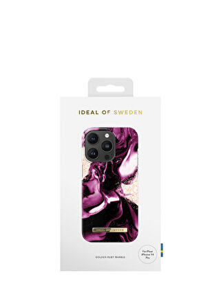 Ideal Of Sweden iPhone 14 Pro Golden Ruby Marble Telefon Kılıfı