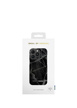 Ideal Of Sweden iPhone 14 Pro Black Thunder Marble Telefon Kılıfı