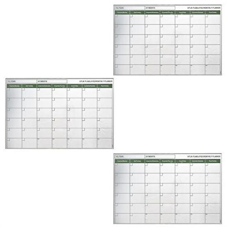 caselka® Manyetik Yapışkanlı Bir Aylık Program Planlayıcı Takvim 85x56 cm