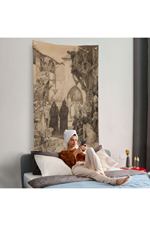 Alphonse Mucha - İmparator Lothair ve Masum Papa Duvar Örtüsü-7342