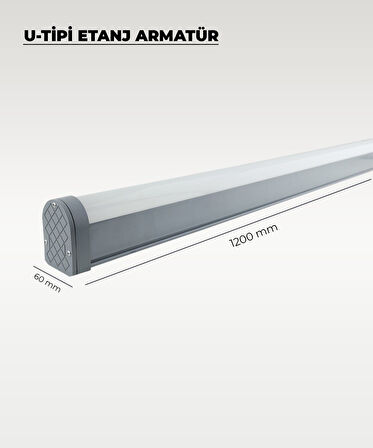 72W U Tipi Etanj Armatür 6500K Beyaz Işık - IP65