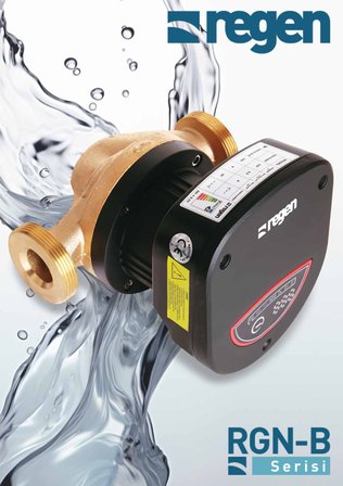 Regen RGN-B 25/8 Bronz 120 Watt Frekans Konvertörlü Sirkülasyon Pompası (1 1/2" - 1") 6,5 m3 Debi - 8 mSS Basınç