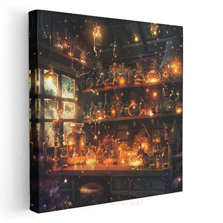 Simyacı Atölyesi - Işıltılı İksirler Anime Kanvas Tablo