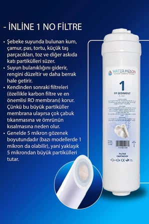 Kapalı Kasa Su Arıtma Filtresi Cihazı 80 Gpd King Membranlı İnline Yıllık Filtre Seti