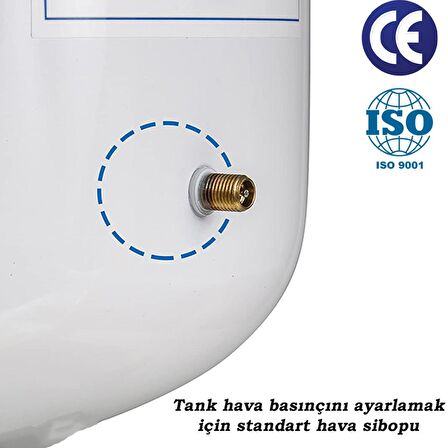 Su Arıtma Cihazı Metal Genleşme Su Tankı 8 Lt Su Arıtma Deposu Tank Vanası Hediyeli