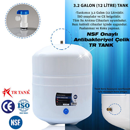 Su Arıtma Cihazı Metal Genleşme Su Tankı Su Arıtma Deposu 12 Lt Vana Hediyeli