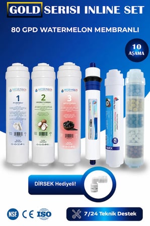Kapalı Kasa Su Arıtma Cihazı Filtresi 10 Aşamalı Filtre Seti Watermelon